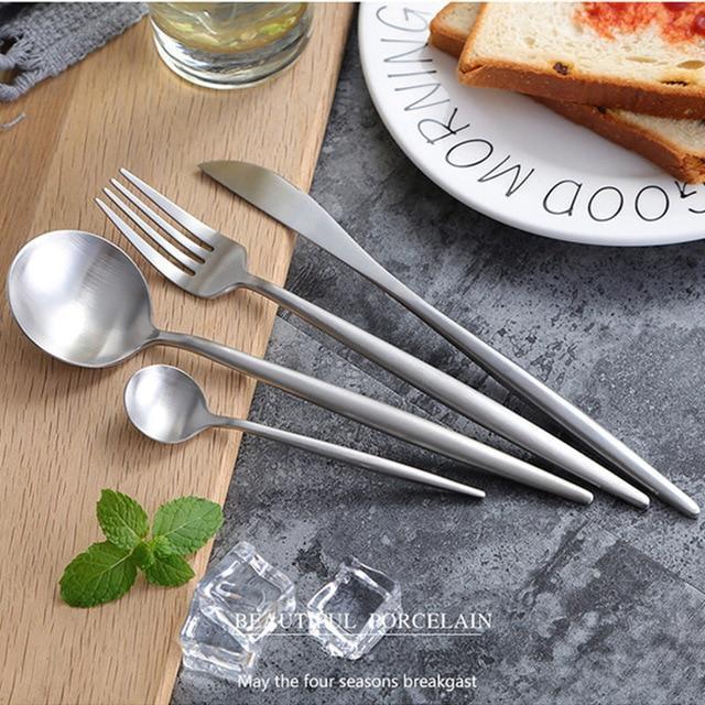 Arya White Gold Flatware – DECORATIQ