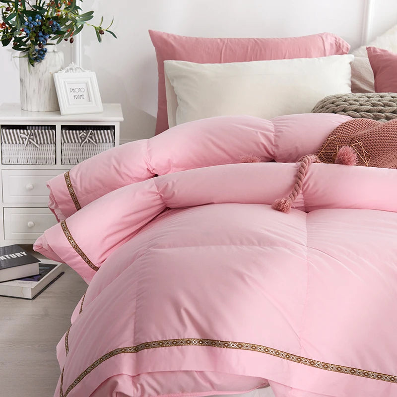 Powder Pink Cotton Bed Set DECORATIQ | Home&Decor