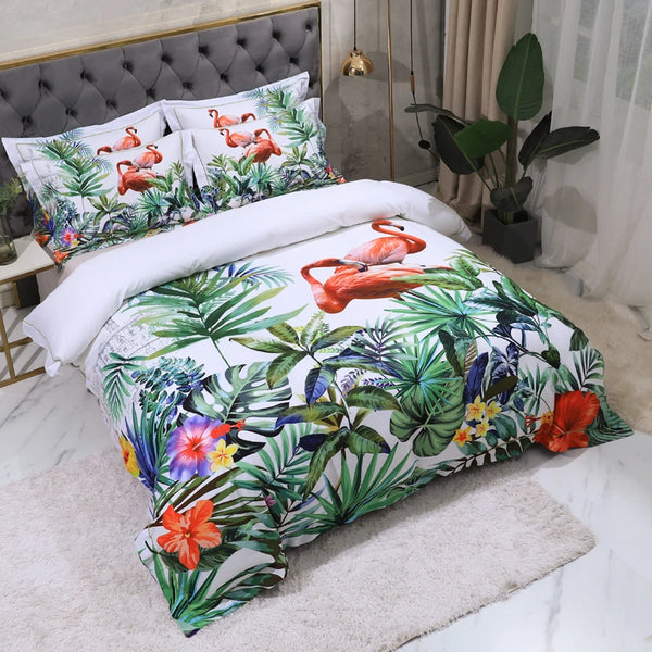 Tropical Flamingo Egyptian Cotton Bedding Set