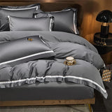 Slate Grey Cotton Bedding Ensemble DECORATIQ | Home&Decor