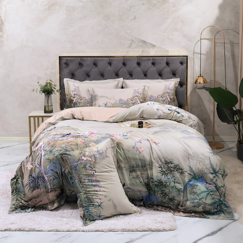 Creamy Landscape Egyptian Cotton Bedding Set DECORATIQ | Home&Decor