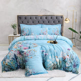 Blue Floral Egyptian Cotton Bedding Set DECORATIQ | Home&Decor