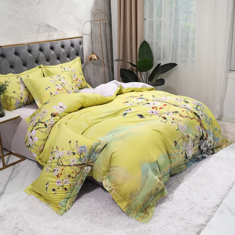 Sunny Floral Egyptian Cotton Bedding Ensemble DECORATIQ | Home&Decor