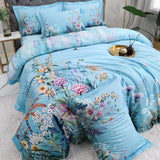 Blue Floral Egyptian Cotton Bedding Set DECORATIQ | Home&Decor