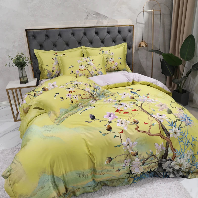 Sunny Floral Egyptian Cotton Bedding Ensemble DECORATIQ | Home&Decor