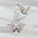 Butterfly Embroidery Silver Silk Cotton Bedding Set DECORATIQ | Home&Decor