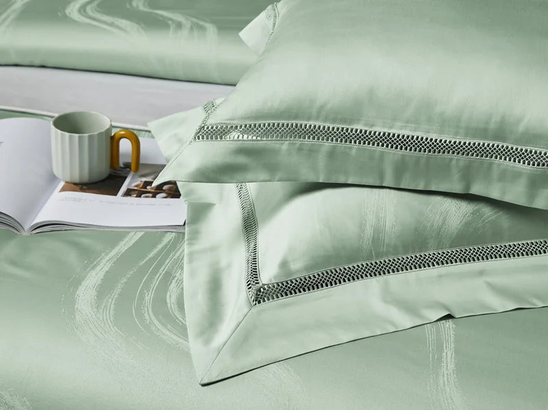 Mint Serenity Egyptian Cotton Jacquard Bedding Set DECORATIQ | Home&Decor