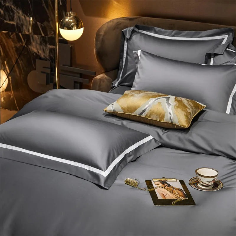 Slate Grey Cotton Bedding Ensemble DECORATIQ | Home&Decor