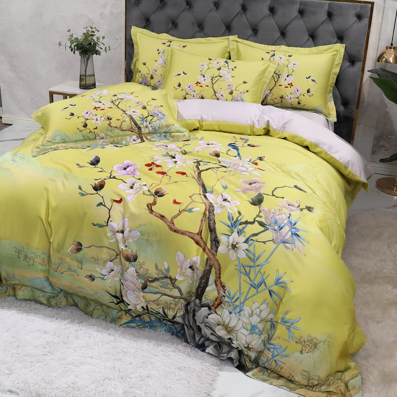 Sunny Floral Egyptian Cotton Bedding Ensemble DECORATIQ | Home&Decor