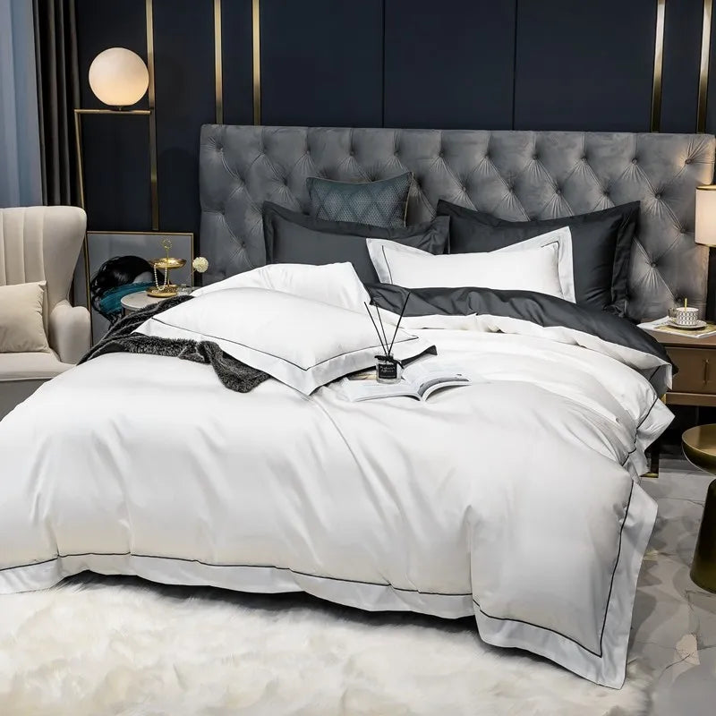 Calming White and Striking Black Egyptian Cotton Bedding DECORATIQ | Home&Decor