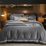 Slate Grey Cotton Bedding Ensemble DECORATIQ | Home&Decor