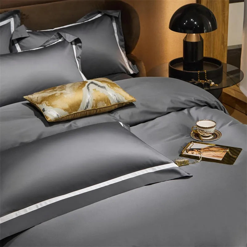 Slate Grey Cotton Bedding Ensemble DECORATIQ | Home&Decor