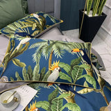 Navy & Green Botanical Egyptian Cotton Bedding DECORATIQ | Home&Decor