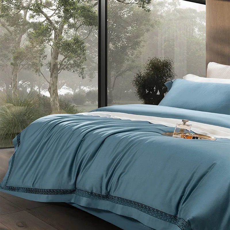 Sky Blue Egyptian Cotton Dream Bedding Set DECORATIQ | Home&Decor