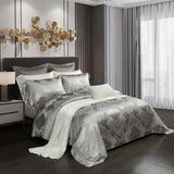 Midnight Silver Silk Bedding Set DECORATIQ | Home&Decor