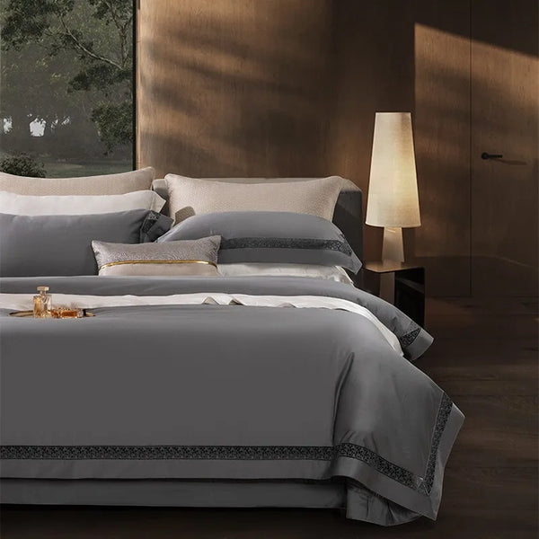 Gray Egyptian Cotton Luxe Bedding Set