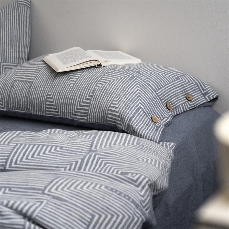 Ashen Cove Linen & Cotton Bed Set DECORATIQ | Home&Decor