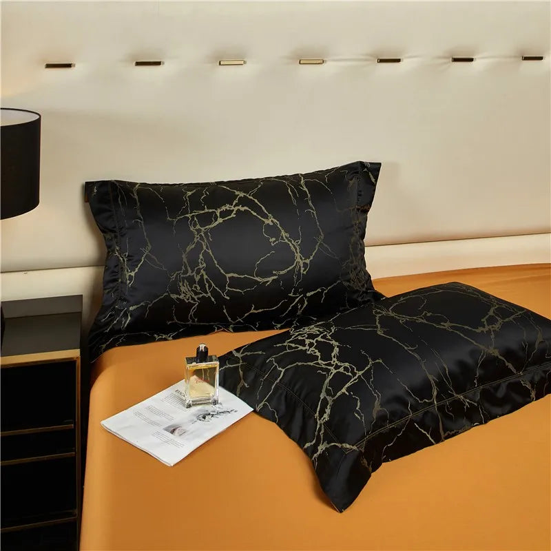 Black & Gold Crackle Luxury Bedding Set DECORATIQ | Home&Decor