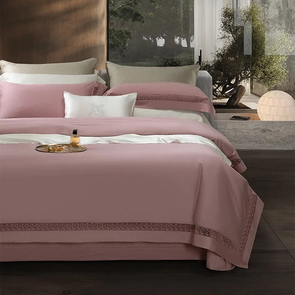 Blush Pink Egyptian Cotton Elegance Bedding Set