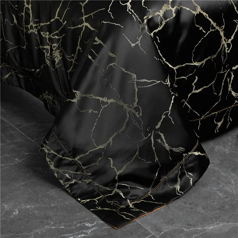 Black & Gold Crackle Luxury Bedding Set DECORATIQ | Home&Decor