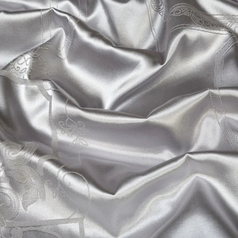 Lustrous Metallic Jacquard Satin Cotton Bed Set DECORATIQ | Home&Decor