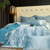 Azure Jacquard Satin Cotton Bedding Set DECORATIQ | Home&Decor