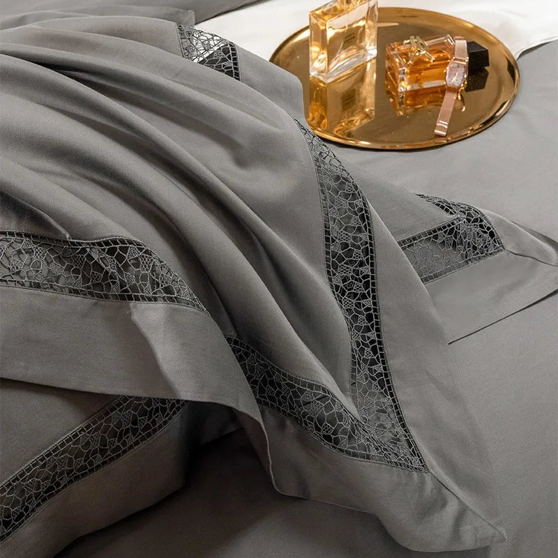 Gray Egyptian Cotton Luxe Bedding Set DECORATIQ | Home&Decor