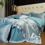 Azure Jacquard Satin Cotton Bedding Set DECORATIQ | Home&Decor