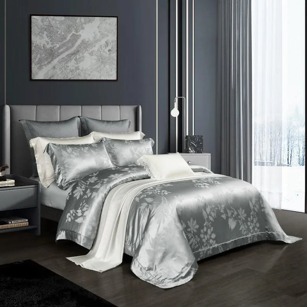 Silver Silk Elegance Bedding Set