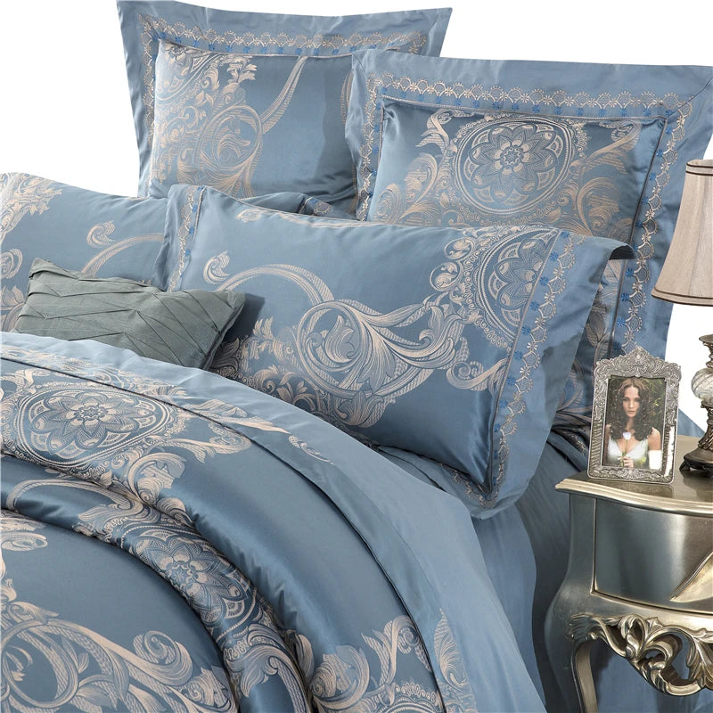 Radiant Rain Silk Jacquard Bedding Ensemble DECORATIQ | Home&Decor