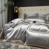 Lustrous Metallic Jacquard Satin Cotton Bed Set DECORATIQ | Home&Decor