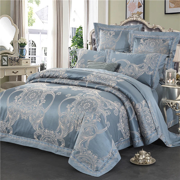 Radiant Rain Silk Jacquard Bedding Ensemble