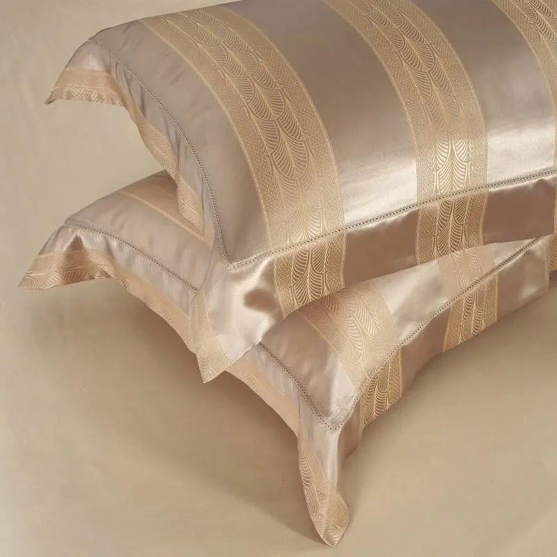 Opulent Dark Gold Silk Bedding Set DECORATIQ | Home&Decor