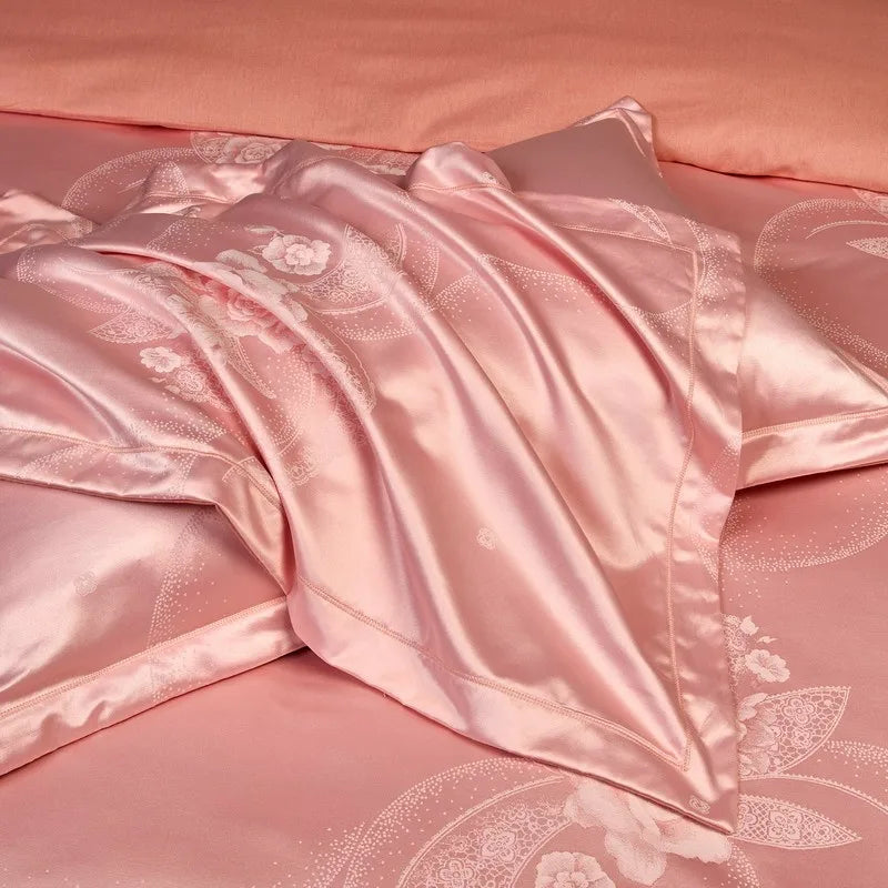 Rose Jacquard Satin Cotton Bedding Ensemble DECORATIQ | Home&Decor