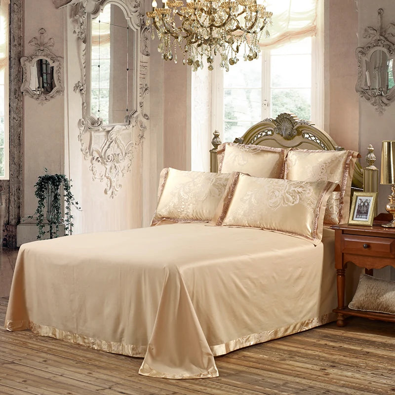 Golden Glow Jacquard Duvet Set DECORATIQ | Home&Decor