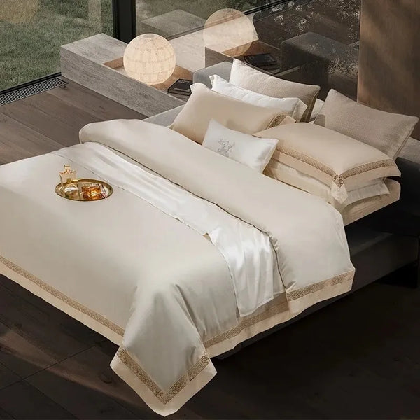 Ivory Egyptian Cotton Luxury Bedding Set