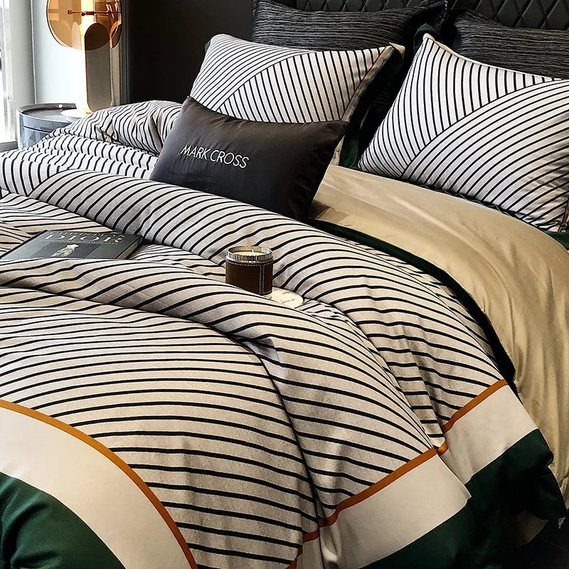 Green & Black Pinstripe Comfort DECORATIQ | Home&Decor