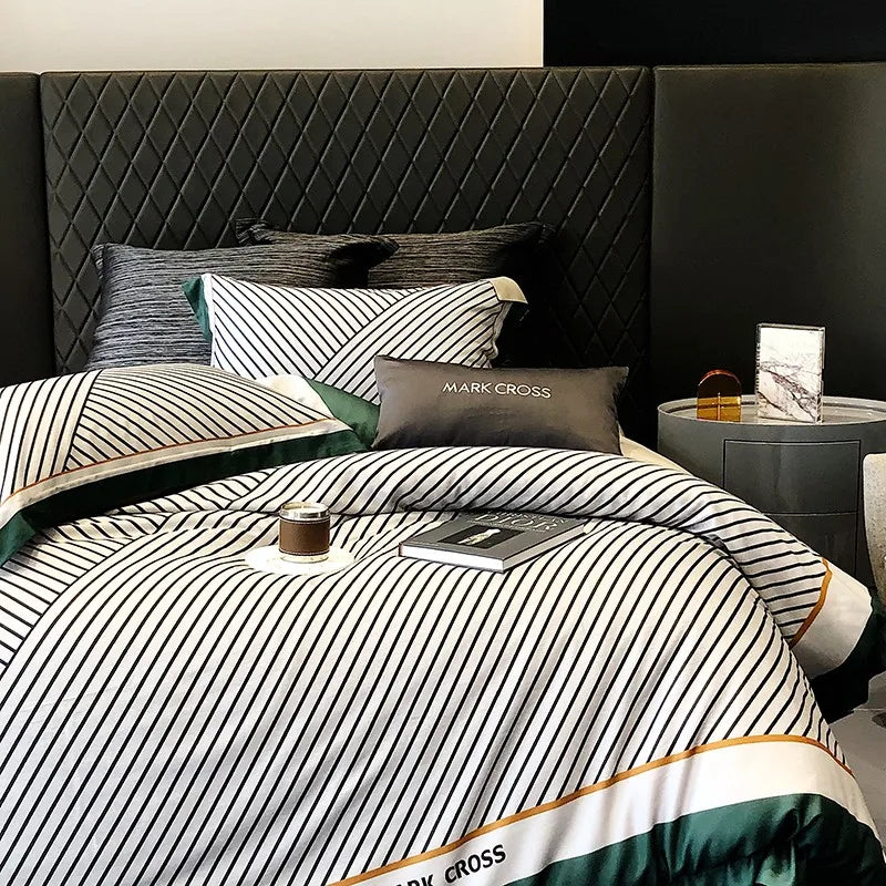 Green & Black Pinstripe Comfort DECORATIQ | Home&Decor