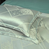 Mint Elegance Jacquard Satin Cotton Bedding Set DECORATIQ | Home&Decor