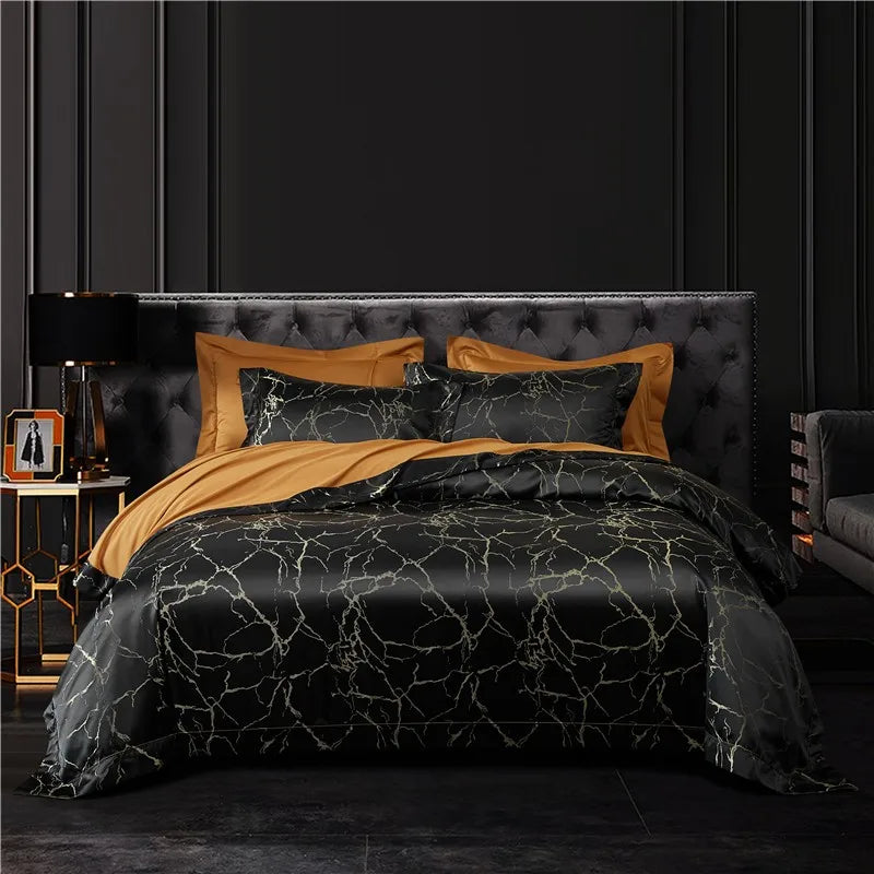 Black & Gold Crackle Luxury Bedding Set DECORATIQ | Home&Decor