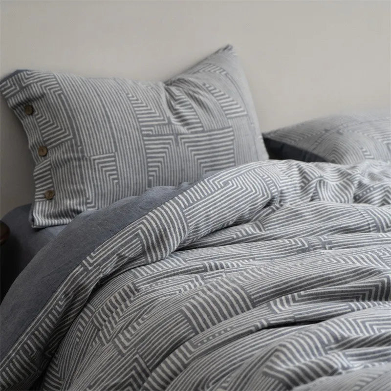 Ashen Cove Linen & Cotton Bed Set DECORATIQ | Home&Decor