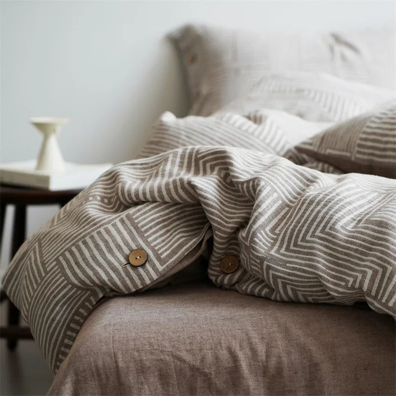 Driftwood Lullaby Linen & Cotton Duvet Cover DECORATIQ | Home&Decor