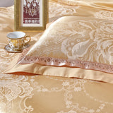 Golden Glow Jacquard Duvet Set DECORATIQ | Home&Decor