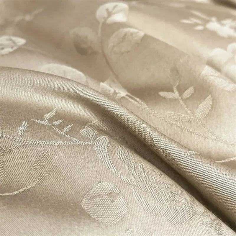 Rose Embroidery Cream Cotton Bedding Set DECORATIQ | Home&Decor