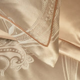 Golden Glow Jacquard Satin Cotton Bedding Set DECORATIQ | Home&Decor