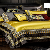 Lisa Embroidered Jacquard Satin Duvet Cover Set DECORATIQ | Home&Decor