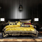 Lisa Embroidered Jacquard Satin Duvet Cover Set DECORATIQ | Home&Decor