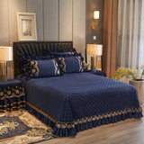 Faith Ruffled Edged Quilted Fleece Bedspread Set DECORATIQ | Home&Decor