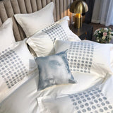 Katherine Two-Tone Embroidered Motif Egyptian Cotton Duvet Cover Set DECORATIQ | Home&Decor