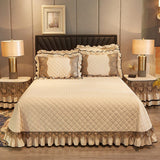 Faith Ruffled Edged Quilted Fleece Bedspread Set DECORATIQ | Home&Decor